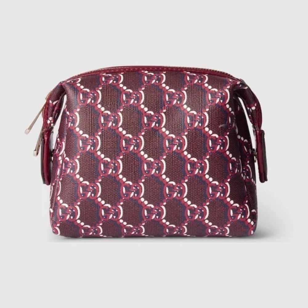 GUCCI Burgundy Pouch w/ GG Shadow NWOT w/ Dust Bag